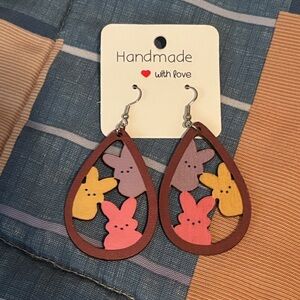 Easter Colorful Bunny Teardrop Earrings (New)